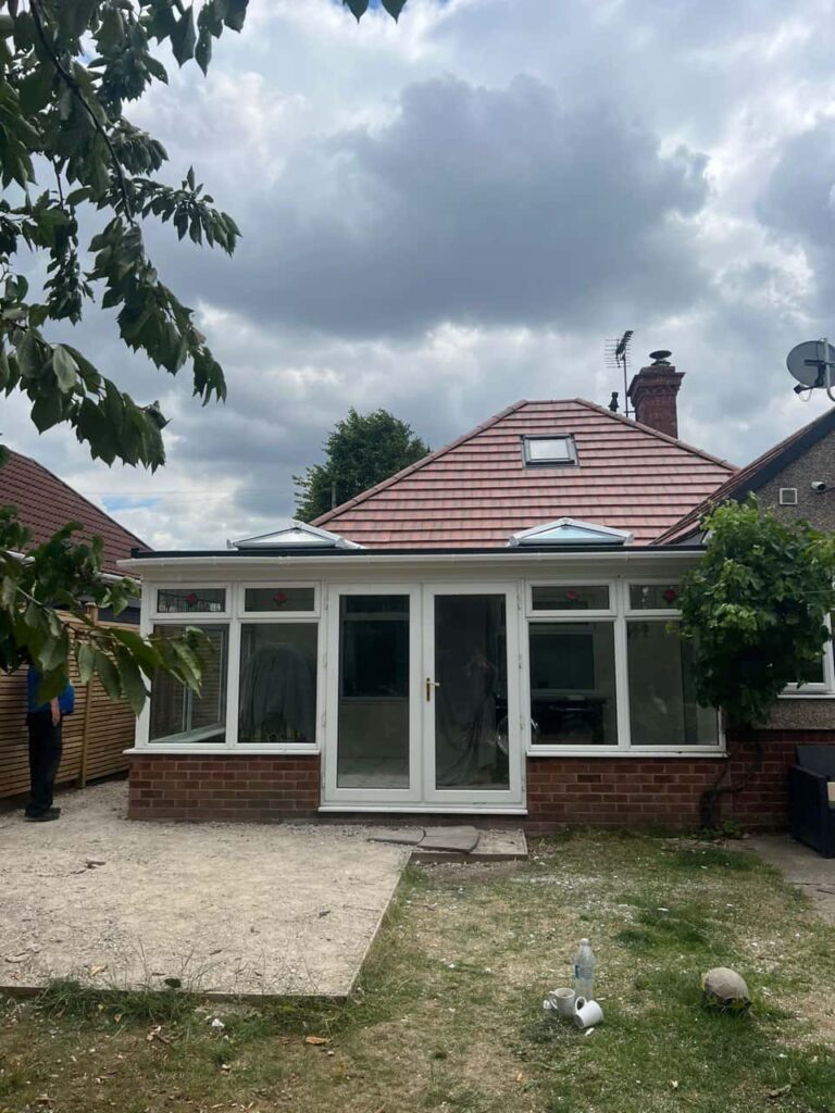 This is a photo of a hipped roof on a bungalow that has just had roof repairs carried out. Works carried out by Market Harborough Roofing Repairs